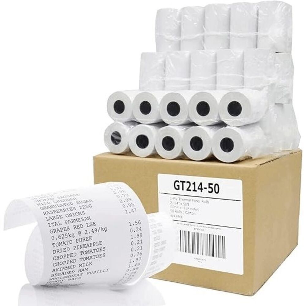 NEW 50 rolls Gorilla Printer Thermal Paper Receipt Roll 2-1/4" x 50' BPA Free